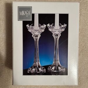 Mikasa Royal Crown Lead Crystal Candle Holders